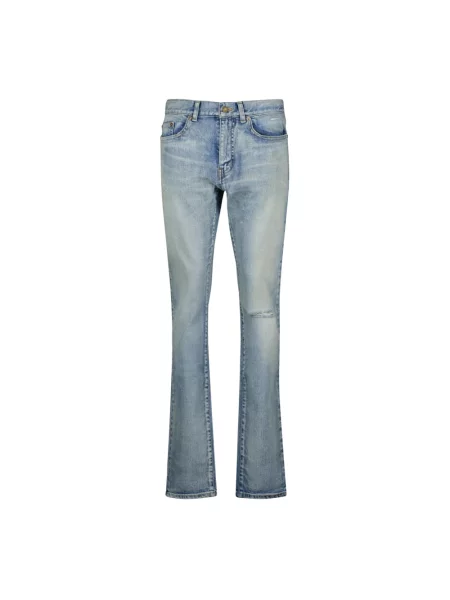 Skinny jeansy skinny Saint Laurent niebieskie