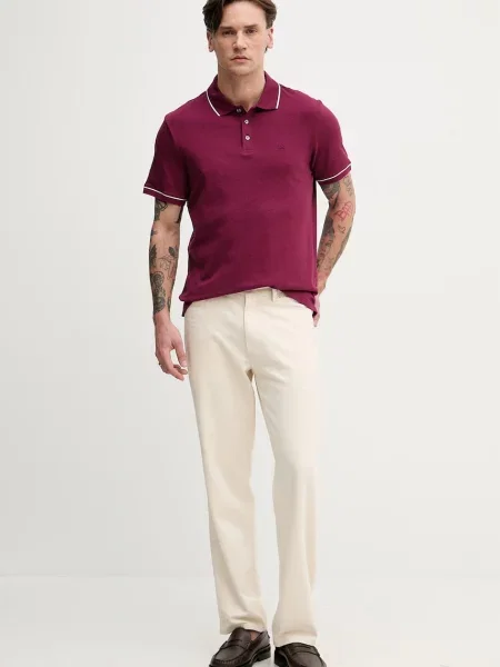 Tricou polo Michael Kors bordo