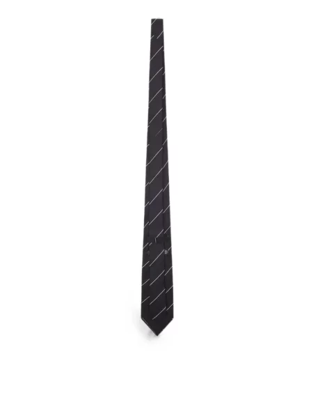 Cravată Tom Ford de mătase cu imprimeu geometric negru