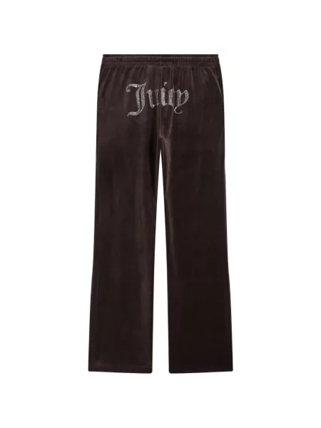 Pantaloni Juicy Couture din velur alergare maro