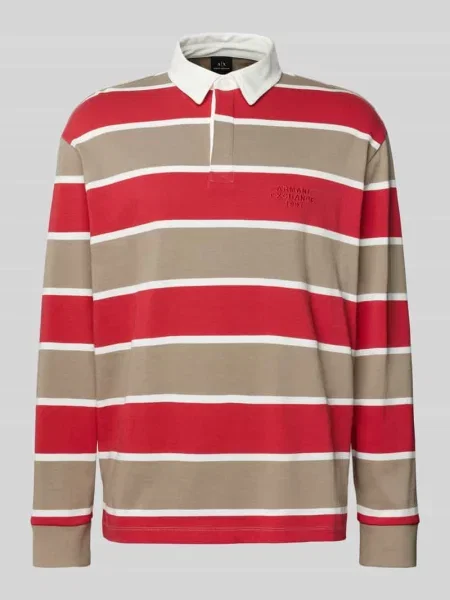 Koszulka polo o kroju regular fit z długim rękawem Armani Exchange czerwona