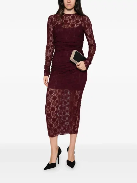 Rochie Aniye By cu volane din dantelă roșu
