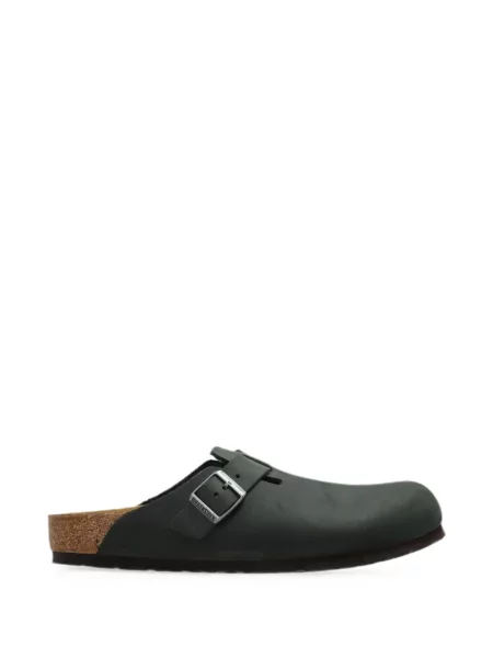 Papuci tip mules Birkenstock din piele verde