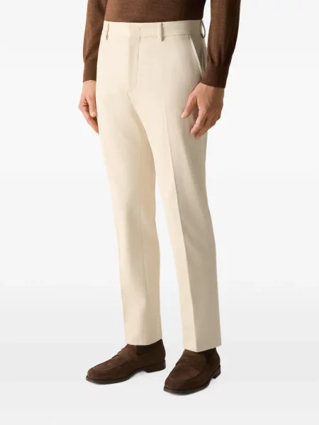 Pantaloni Zegna din cașmir alb