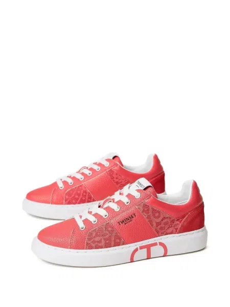 Sneakerși Twinset din dantelă roșu