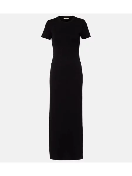 Sukienka koszulowa Nili Lotan z dżerseju garniturowa czarna