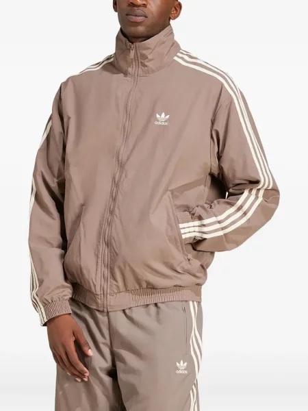 Pantaloni Adidas cu dungi cu broderie din fleece negru