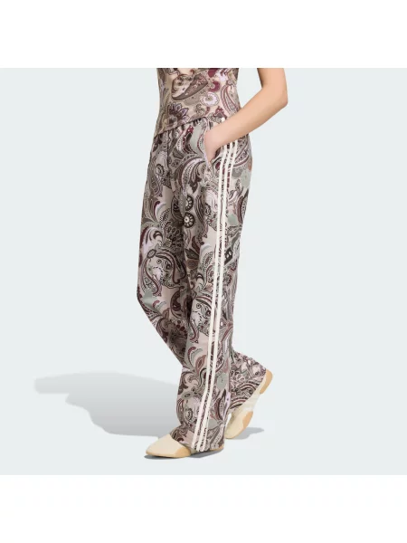 SATYNOWE SPODNIE DRESOWE ADIDAS LIBERTY LONDON FIREBIRD beżowe