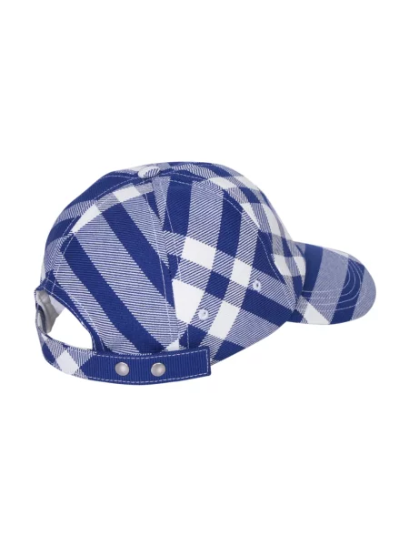 Czapka z daszkiem Burberry w kratę niebieska