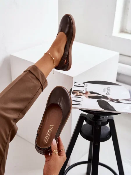 Kožené baleríny Zazoo bílé