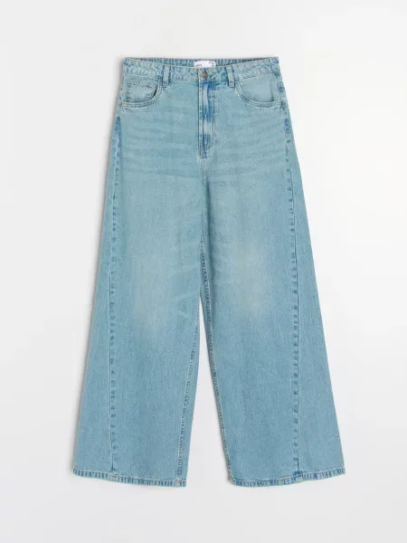 Джинси wide leg бірюзовий