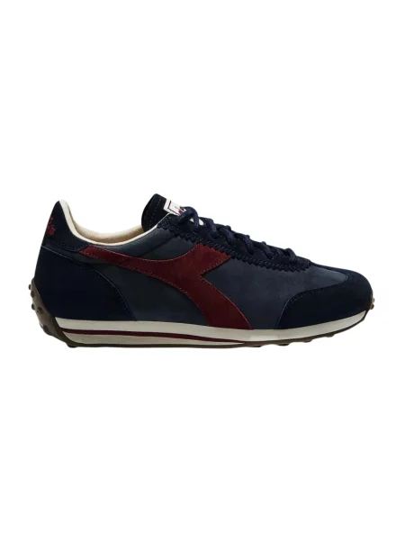 Woskowane sneakersy Diadora skórzane niebieskie