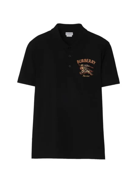 Tricou polo Burberry în carouri negru