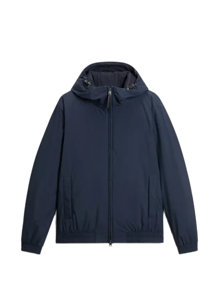 Geacă Woolrich cu glugă albastru