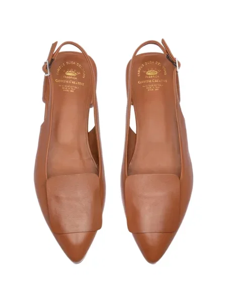 Pantofi cu toc Officine Creative din piele slingback maro