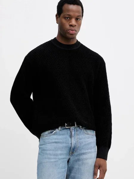 BOSS Orange pulover din amestec de lână light negru