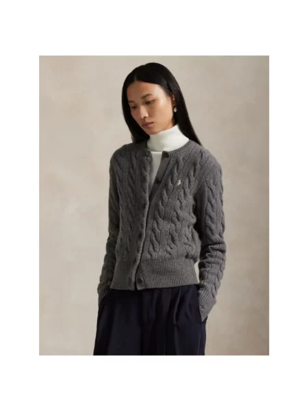 Kardigan Polo Ralph Lauren wełniany szary