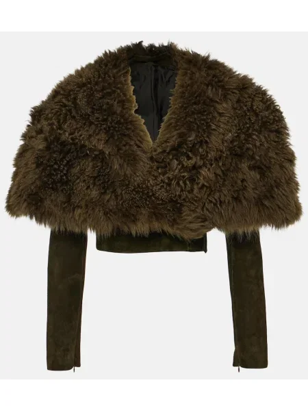 Kurtka Alaã¯a zamszowa o krotszym kroju zielona