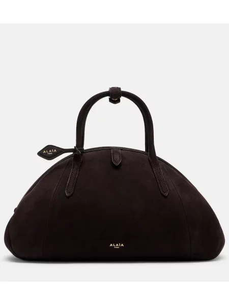 Top Alaïa din piele de căprioară maro