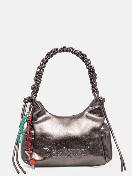 Чанта Desigual HALF LOGO MONTVILLE DARK SI сребристо