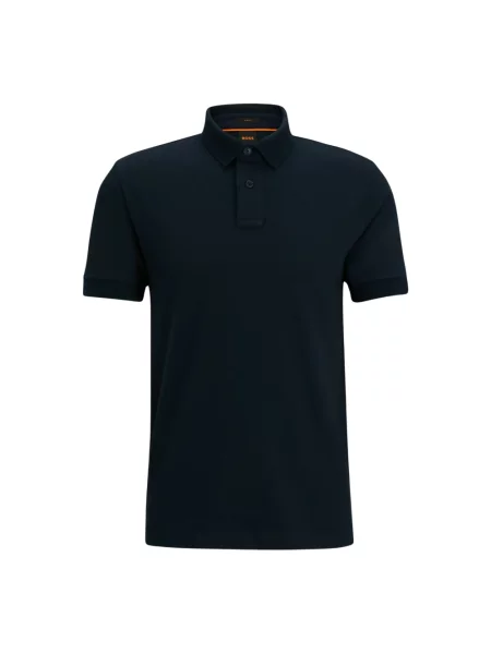 Koszulka polo o kroju slim fit z krótką listwą guzikową Hugo Boss niebieska
