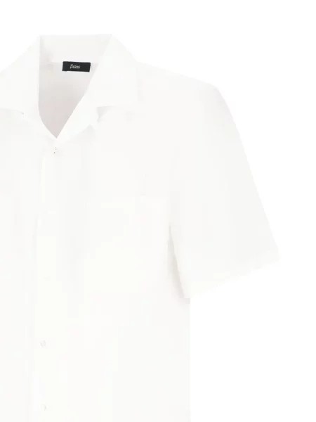 Krátká košile Herno s kapsami na rukávech bílá