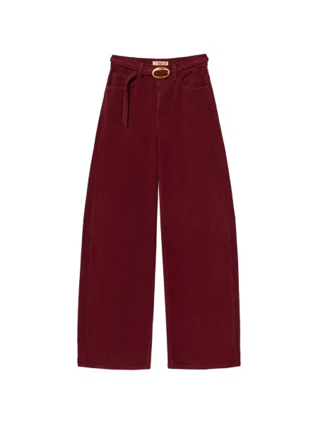 Pantaloni Twinset de catifea cord roșu