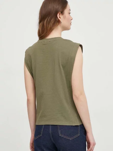 Džínový top Pepe Jeans zelený