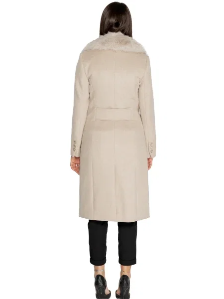 Palton de blană Guess negru