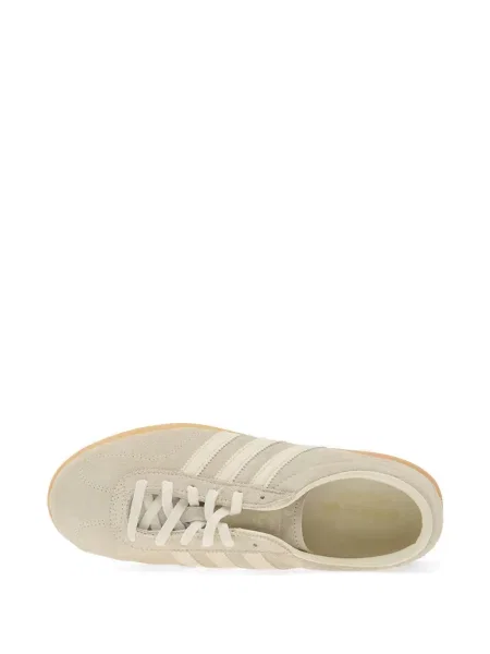 Pruhované široké kožené džíny Adidas šedé
