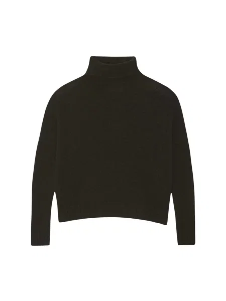 Sweter z golfem Kujten z kaszmiru brązowy