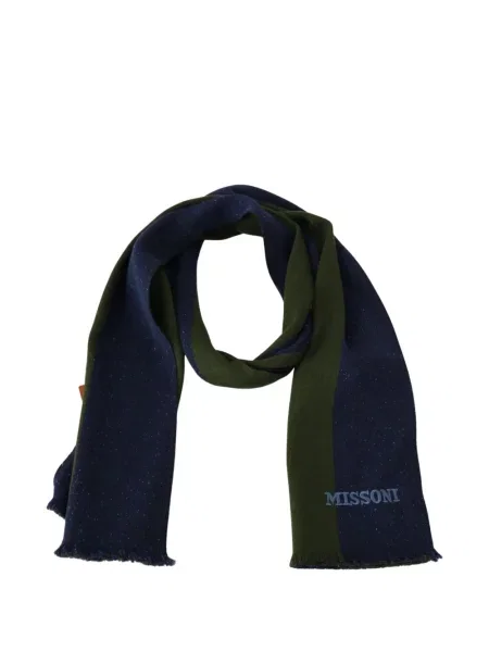 Fular Missoni cu broderie albastru