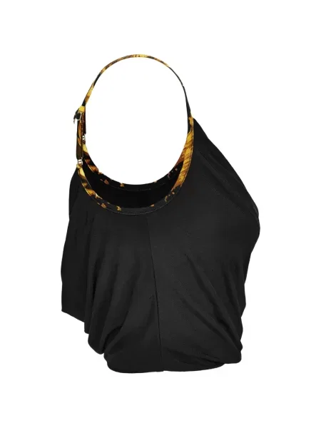 Top Versace Jeans Couture drapat negru