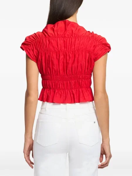 Bluzka z falbankami Cinq A Sept z falbankami czerwona