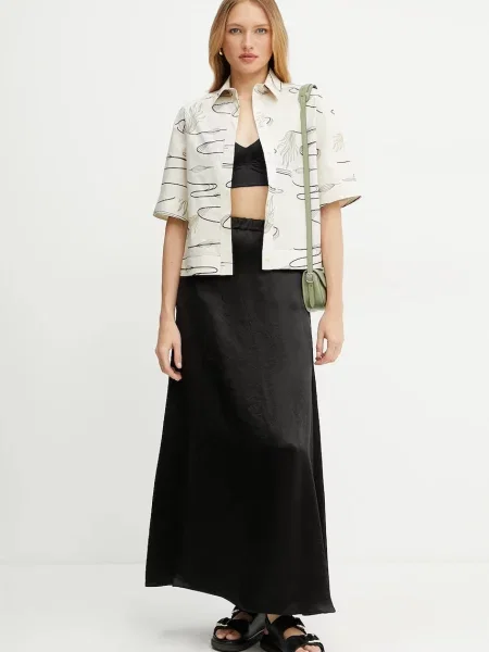 MM koszula relaxed z kołnierzykiem klasycznym beżowy