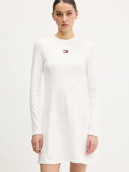 Tommy Jeans sukienka mini rozkloszowana biały