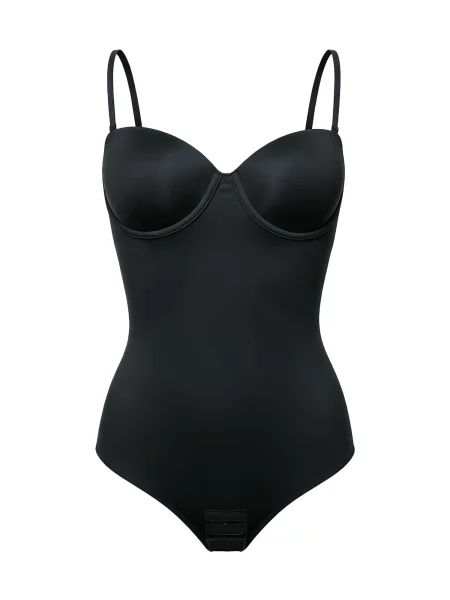Cfab Alakformáló body Push-Up Bodysuit mit String' fekete