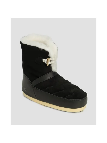 Cizme de zăpadă Moon Boot din piele negru
