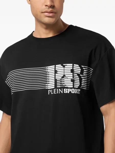 Ριγέ μπλούζα Plein Sport μαύρο