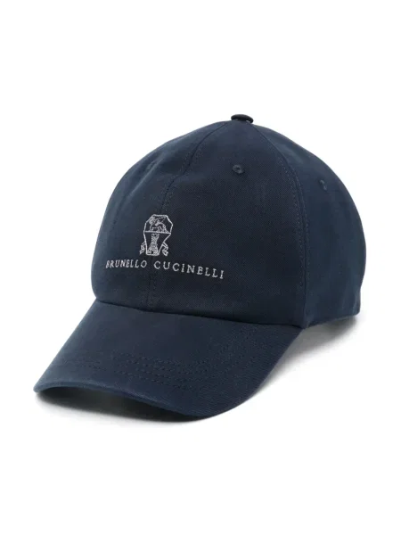 Șapcă Brunello Cucinelli cu broderie albastru
