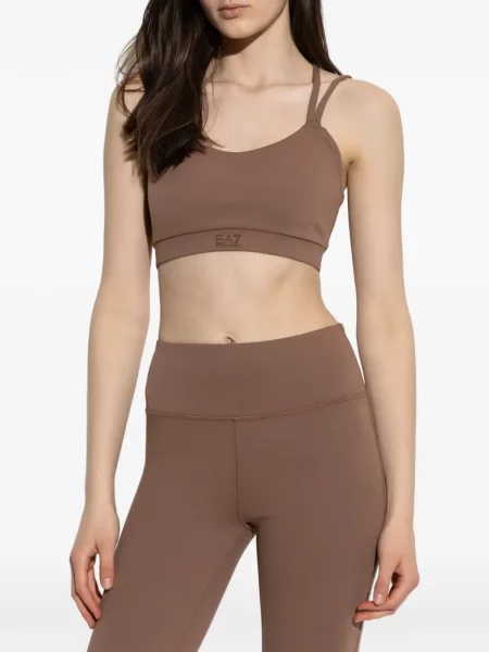 Αθλητικό σουτιέν Ea7 Emporio Armani καφέ