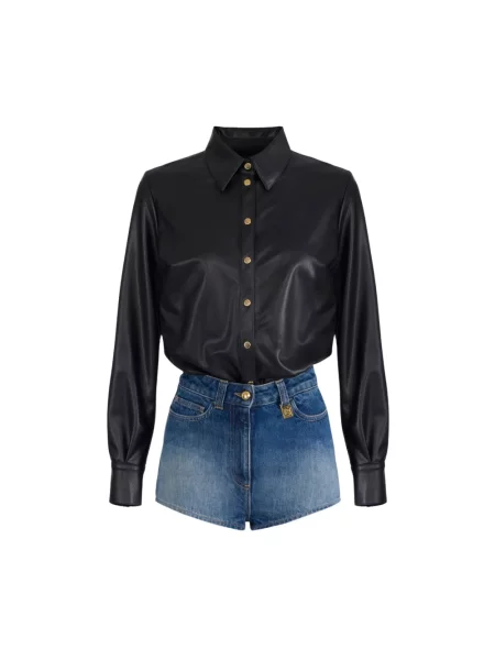 Kombinezon Elisabetta Franchi skórzany czarny