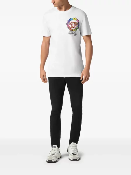 Tricou Philipp Plein cu imagine alb