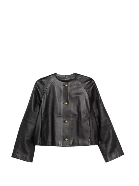 Geanta de piele Max Mara cu decolteu rotund negru