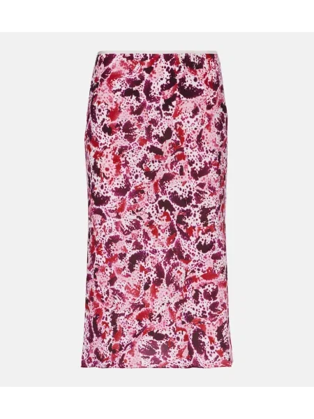 Osłona spódnica ołówkowa Dries Van Noten w kwiatki fioletowa