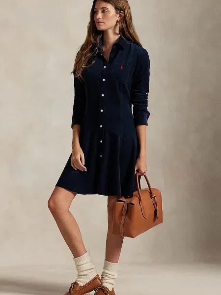 Obleka Polo Ralph Lauren mornarsko modra