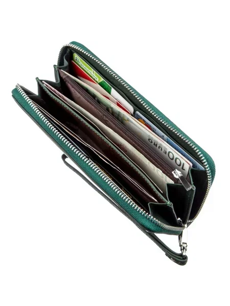 Кожаный кошелек St Leather Accessories зеленый