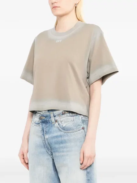 Tricou Off-white cu autograf alb