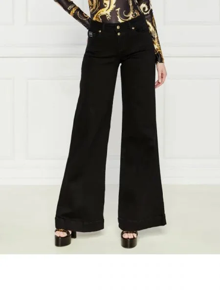 Pantaloni palazzo Versace Jeans Couture negru