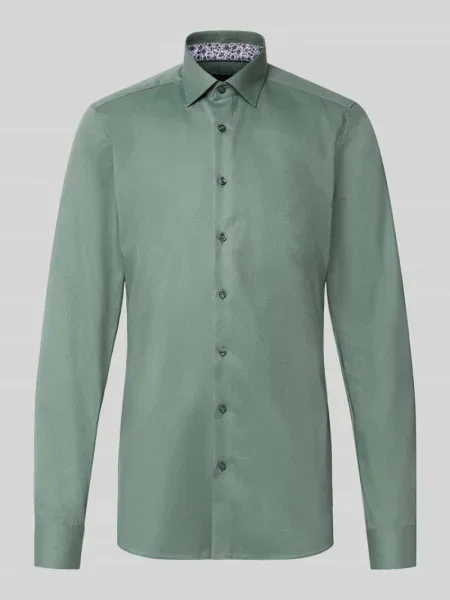 Body krój slim fit koszula biznesowa z bardzo długim rękawem Olymp Level 5 zielona